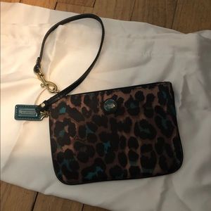 Coach cheetah wristlet